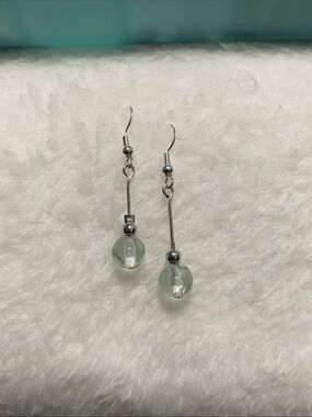 Clear Glass Drop Dangle Earrings - Good Vibes 😎 Only
